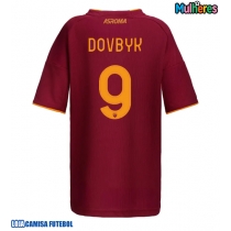 Camisa de Futebol AS Roma Artem Dovbyk #9 Equipamento Principal Mulheres 2025-26 Manga Curta